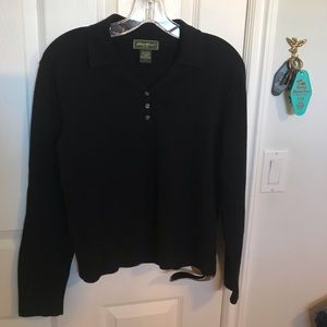 Eddie Bauer Black Stretchy Sweater Sz L